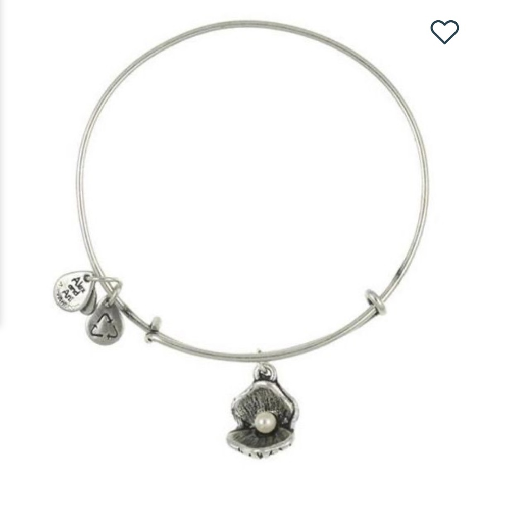 Alex and Ani Oyster Charm Bangle Bracelet - Rafaelian Silver Finish